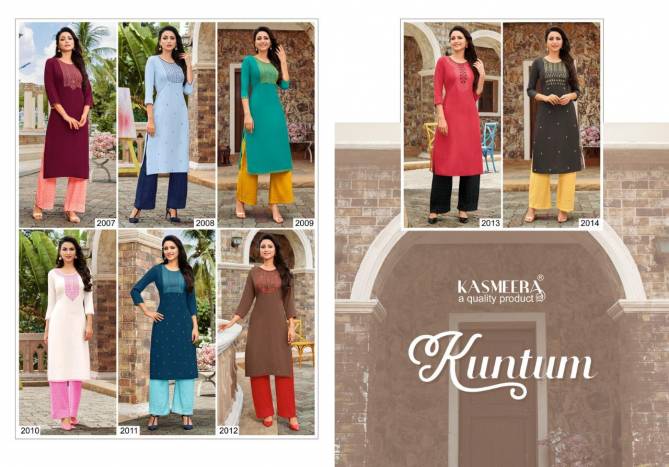 HARIYAALI KUNTUM New Exclusive Wear Designer Rayon Latest Kurti With Bottom Collection